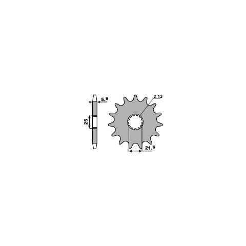 Pignon PBR 15 dents acier anti-bruit pas 520 type 565