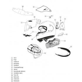 Ventilation bouche ARAI XC Metallic Black casque intégral