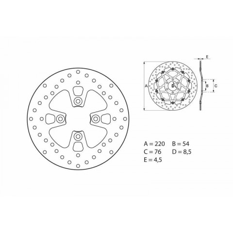 Disque de frein BREMBO Oro rond fixe