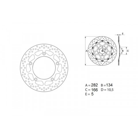 Disque de frein BREMBO Oro rond fixe