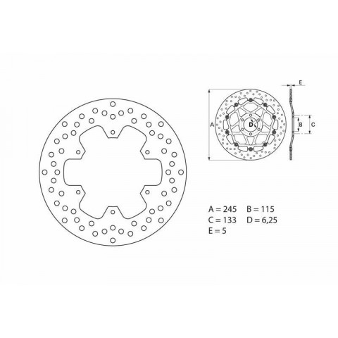 Disque de frein BREMBO Oro rond fixe