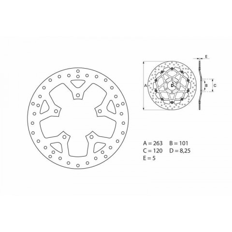 Disque de frein BREMBO Oro rond fixe