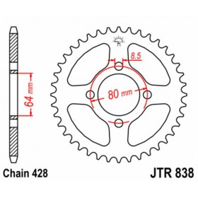 Couronne JT SPROCKETS acier standard 838 - 428