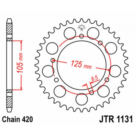 Couronne JT SPROCKETS acier standard 1131 - 420