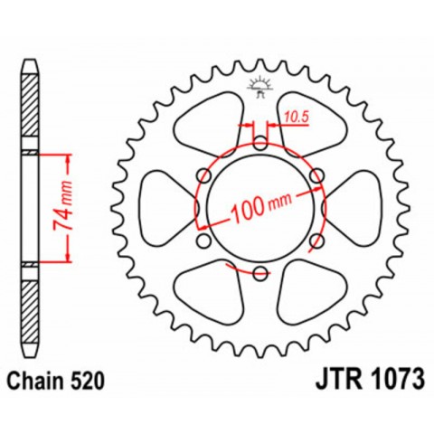 Couronne JT SPROCKETS acier standard 1073 - 520