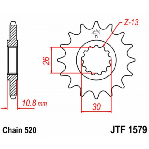 Pignon JT SPROCKETS acier standard 1579 - 520