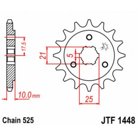 Pignon JT SPROCKETS acier standard 1448 - 525