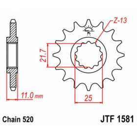 Pignon JT SPROCKETS acier standard 1581 - 520