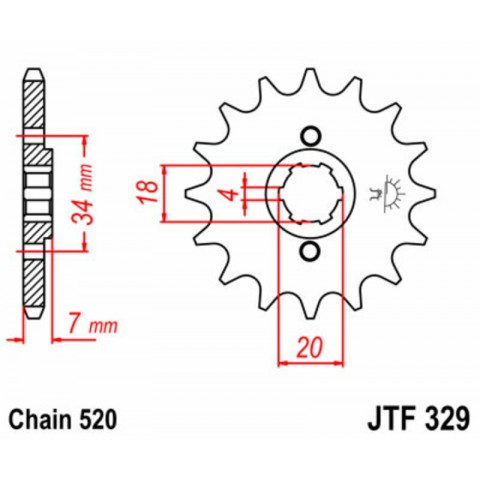 Pignon JT SPROCKETS acier standard 329 - 520