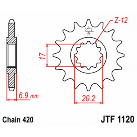 Pignon JT SPROCKETS acier standard 1120 - 420