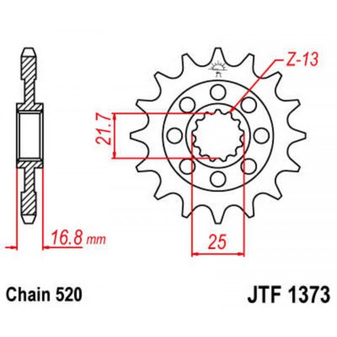 Pignon JT SPROCKETS acier standard 1373 - 520