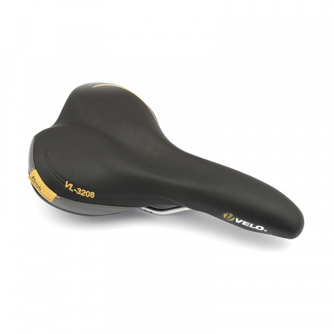 Selle de vélo Velo TrimFlexProX. Zone découpée. Pour homme. Noir