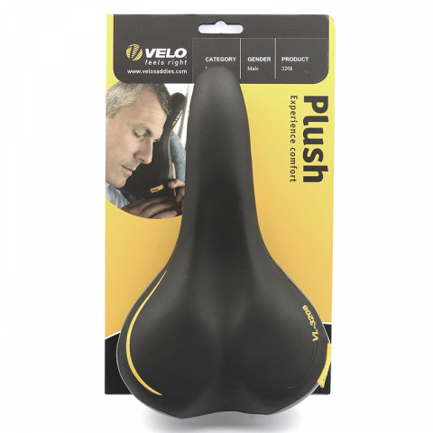 Selle de vélo Velo TrimFlexProX. Zone découpée. Pour homme. Noir