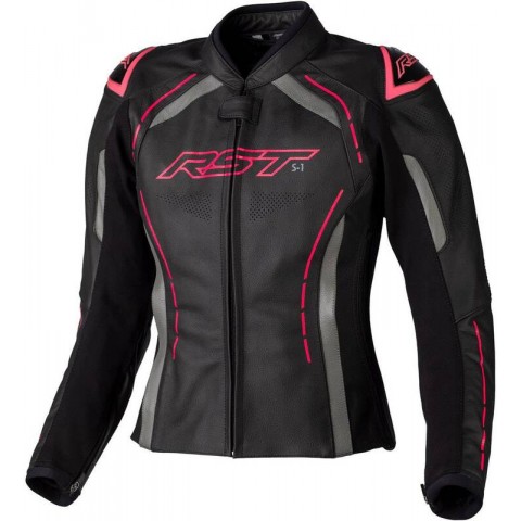 Veste femme RST S1 CE cuir - rose fluo taille 16