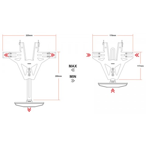 Support de plaque HIGHSIDER Akron-RS (sans éclairage) - Kawasaki Z 900/ Z H2