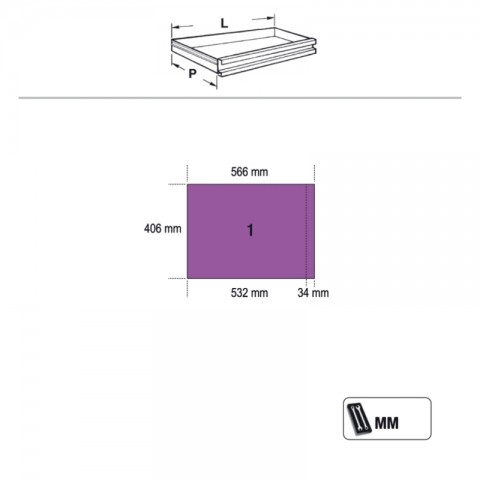 Ameublement d'atelier BETA C45PRO X plan de travail MDF inox