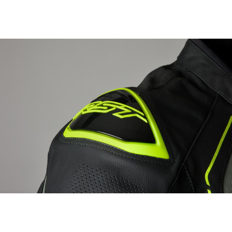 Veste RST S1 cuir homme - Neon yellow