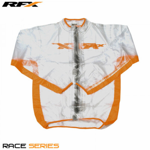 Veste de pluie RFX sport (Transparent/Orange) - taille enfant M (8-10 ans)