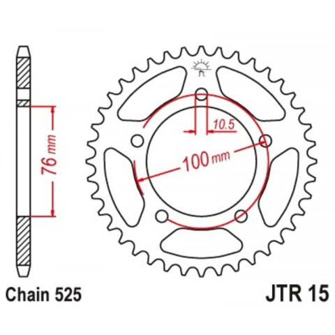 Couronne JT SPROCKETS acier standard 15 - 525