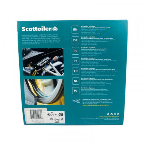 Graisseur de chaîne électronique SCOTTOILER xSystem 3.0 + lubrifiant tout climat vert biodégradable 250ml