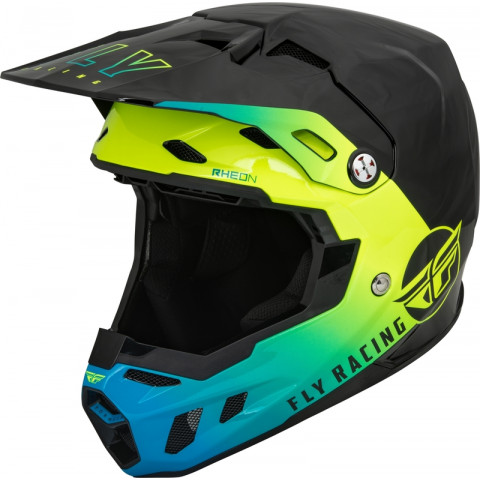 Casque FLY RACING Formula CC Centrum - noir/bleu/jaune fluo