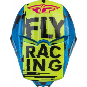 Casque enfant FLY RACING Kinetic Scan - bleu/jaune fluo/rose