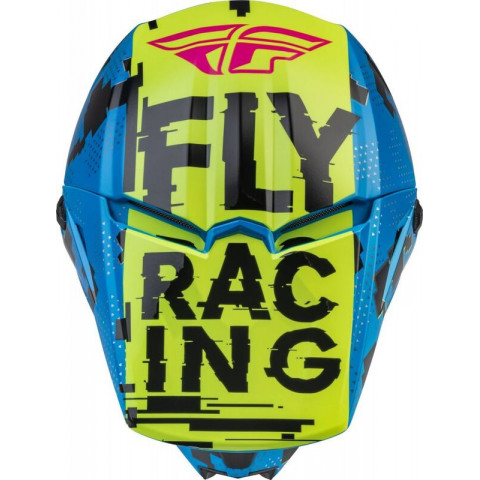 Casque enfant FLY RACING Kinetic Scan - bleu/jaune fluo/rose