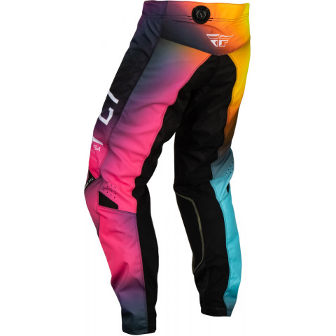 Pantalon enfant FLY RACING Kinetic Prodigy - Fuschia/Electric Blue/jaune fluo