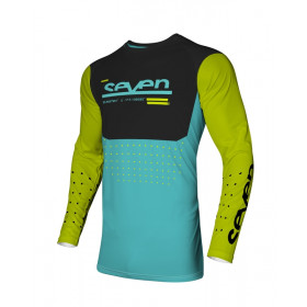 Maillot SEVEN Vox Aperture - jaune fluo/bleu