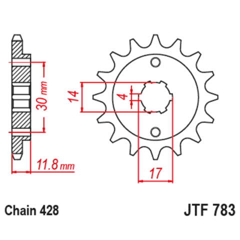 Pignon JT SPROCKETS acier standard 783 - 428