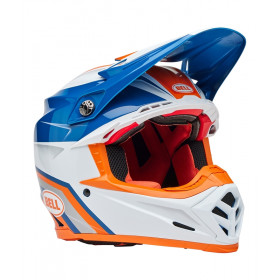 Casque BELL Moto-9S Flex - Merchant Gloss Orange/Blue