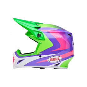 Casque BELL MX-9 Mips - Jackal Gloss Hi-Viz Green/Purple