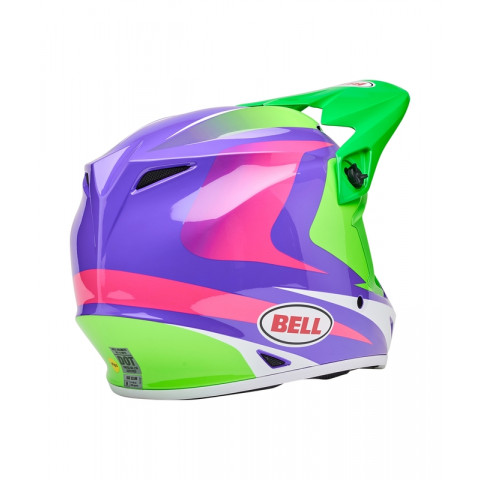 Casque BELL MX-9 Mips - Jackal Gloss Hi-Viz Green/Purple