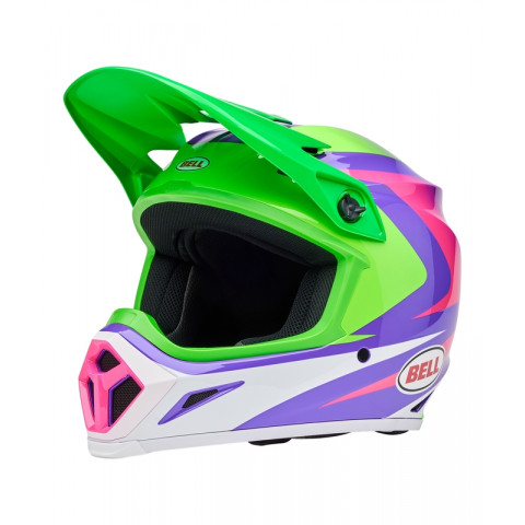 Casque BELL MX-9 Mips - Jackal Gloss Hi-Viz Green/Purple