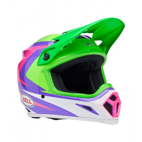 Casque BELL MX-9 Mips - Jackal Gloss Hi-Viz Green/Purple