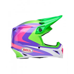 Casque BELL MX-9 Mips - Jackal Gloss Hi-Viz Green/Purple