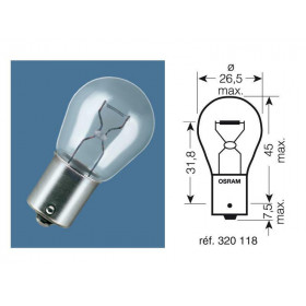 Ampoule OSRAM Original Line P21W 12V 21W - x10