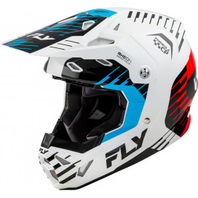 Casque FLY RACING Formula CP Slice - blanc/rouge/cyan