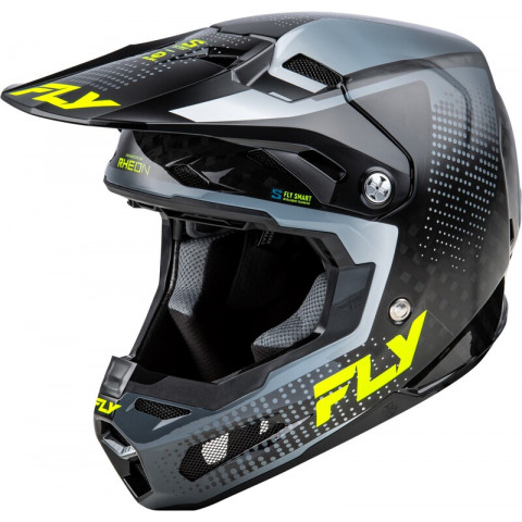 Casque FLY RACING Formula S Carbon Protocol - noir carbone/gris/Hi-Vis