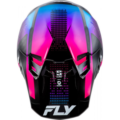 Casque FLY RACING Formula S Carbon Protocol - noir carbone/bleu/rose