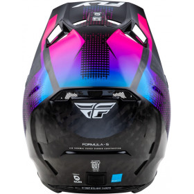 Casque FLY RACING Formula S Carbon Protocol - noir carbone/bleu/rose