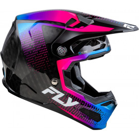 Casque FLY RACING Formula S Carbon Protocol - noir carbone/bleu/rose