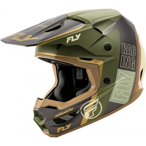 Casque FLY RACING Kinetic Rally - Matte Moss Grey/Khaki/Off-White