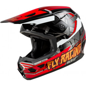 Casque enfant FLY RACING Kinetic Scorched - rouge/noir/blanc