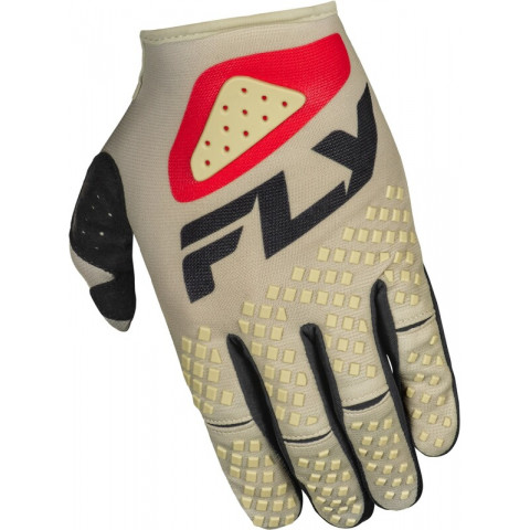 Gants FLY RACING Kinetic SYM - gris clair/rouge/noir