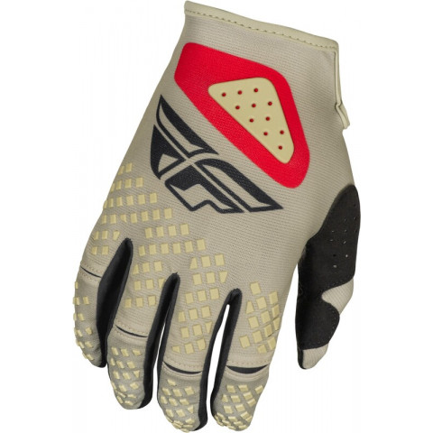 Gants FLY RACING Kinetic SYM - gris clair/rouge/noir