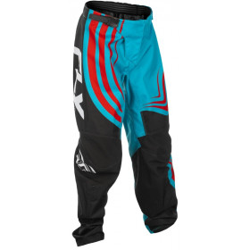 Pantalon enfant FLY RACING F-16 - Cyan/noir/rouge