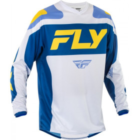 Maillot FLY RACING F-16 - blanc/bleu foncé/jaune