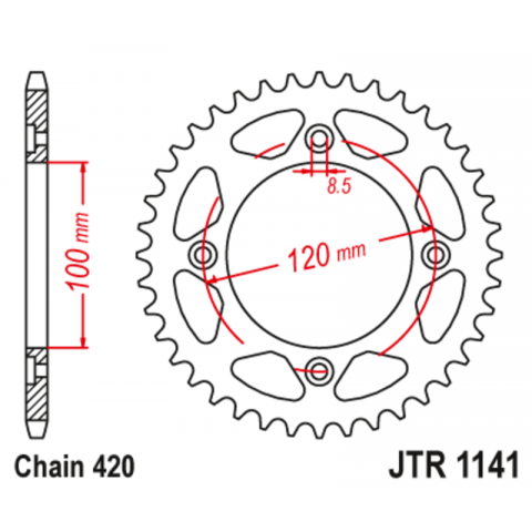 Couronne JT SPROCKETS acier standard 1141 - 420