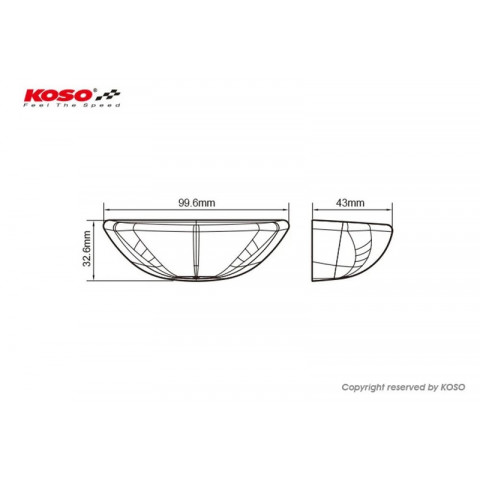 KOSO Led-Taillight, Red GT-03, e-mark.